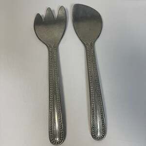 Wilton Armetale Serving Fork And Spoon Flutes And Pearls